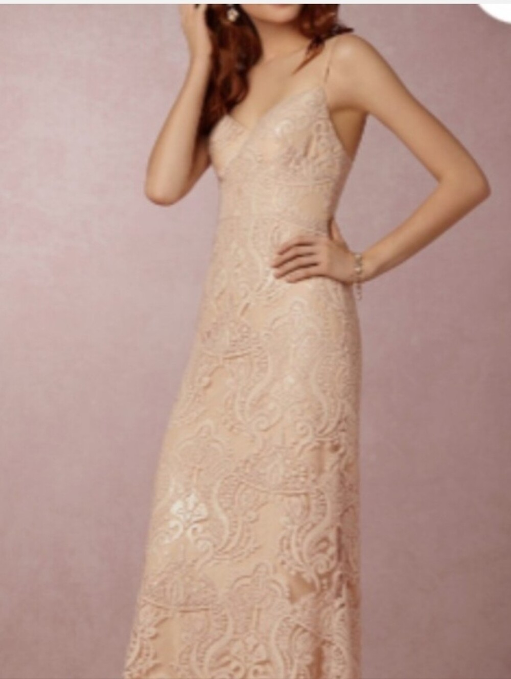 Blush Lace-Sequin Jenny Yoo Gown